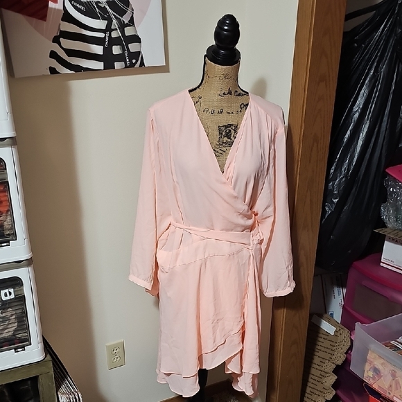 Peach Wrap Tunic Blouse. Nwt, Torrid Size 4. - Picture 2 of 4